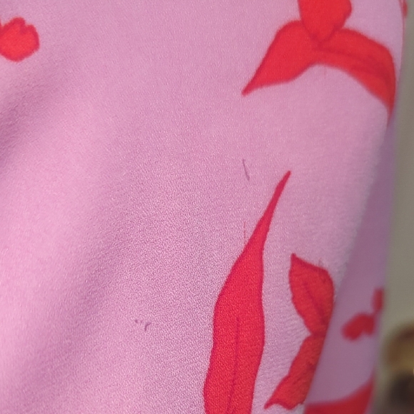 Ann Taylor Vibrant Pink and Red Floral Top - Picture 6 of 9